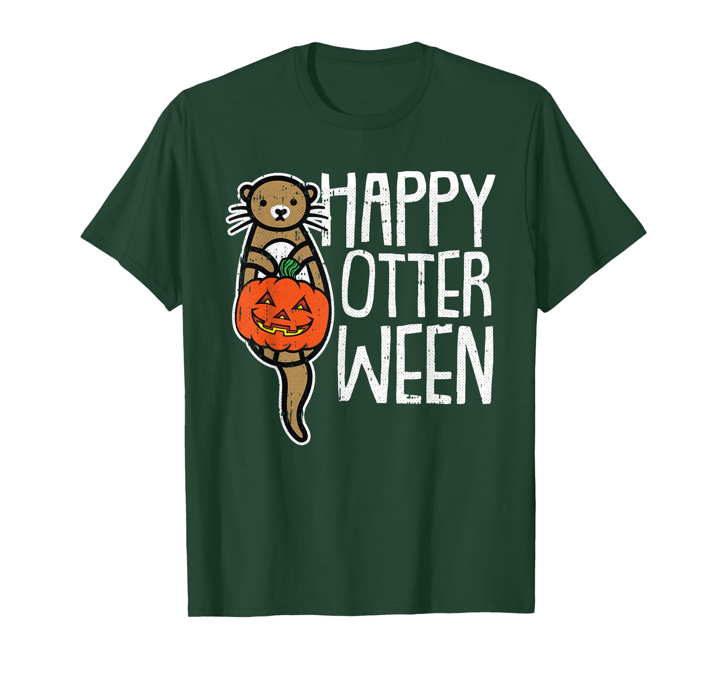 Happy Otter-Ween Lazy Halloween Costume Funny Animal Pun T-Shirt