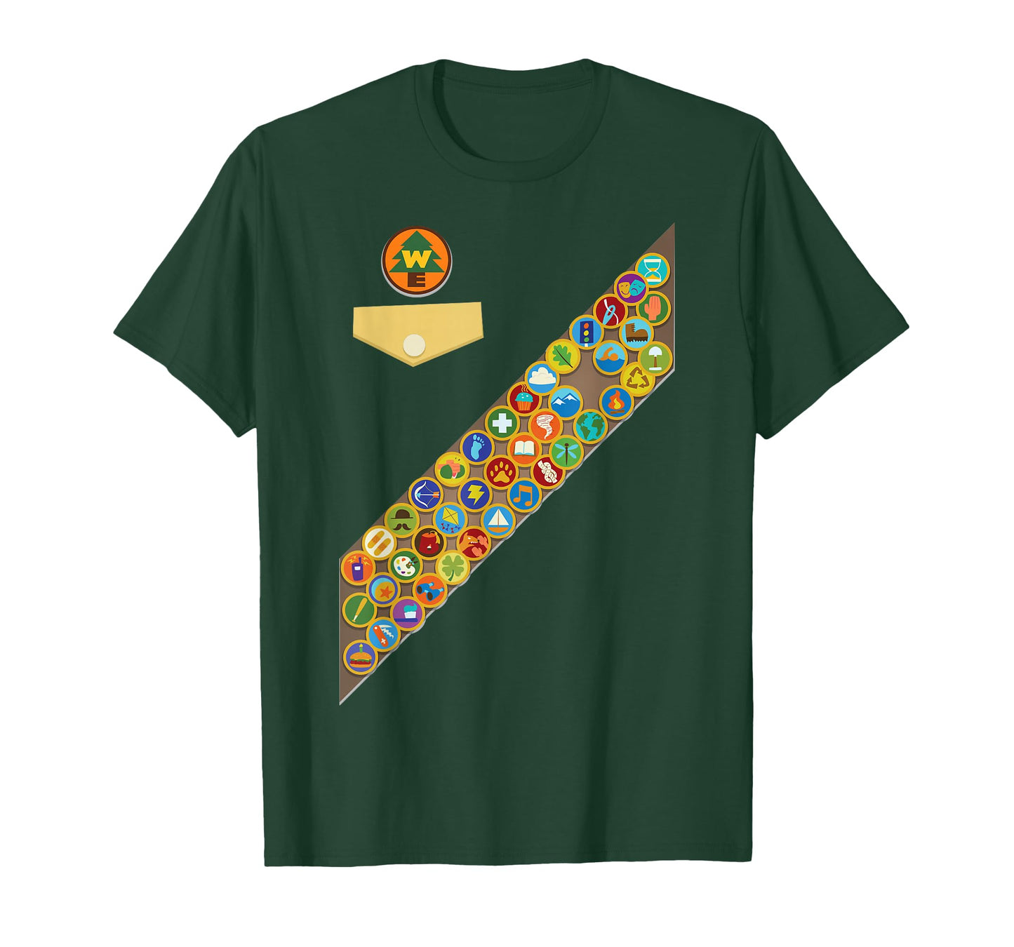Disney Pixar Up Russell Badges Chest Patch Halloween T-Shirt Small