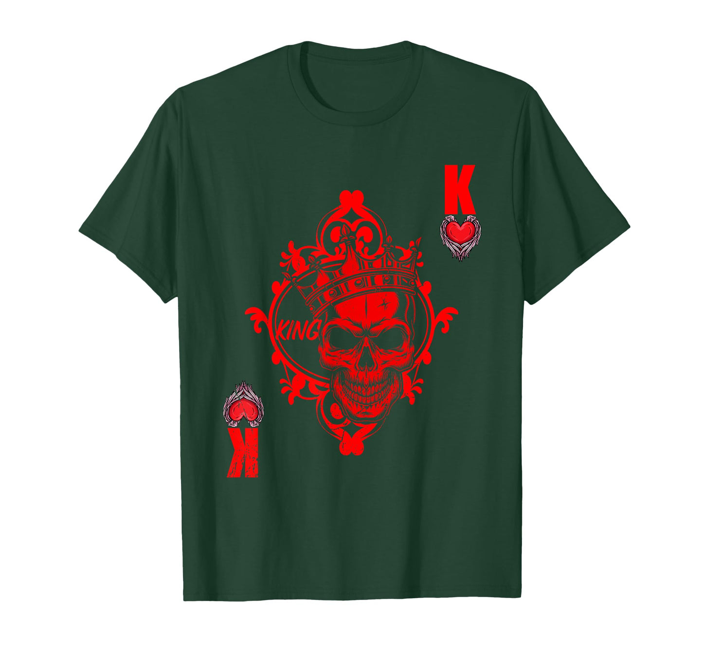 Heart King Card Game Men Skull Gift Idea T-Shirt