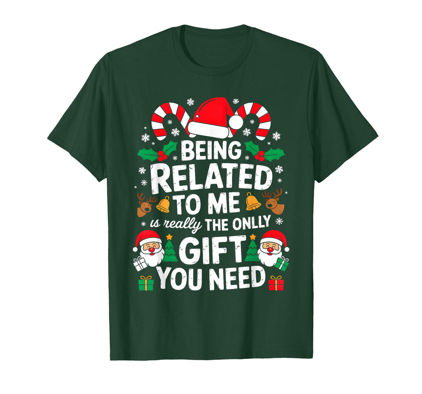 Being Related to Me Funny Christmas Family Xmas Pajamas T-Shirt