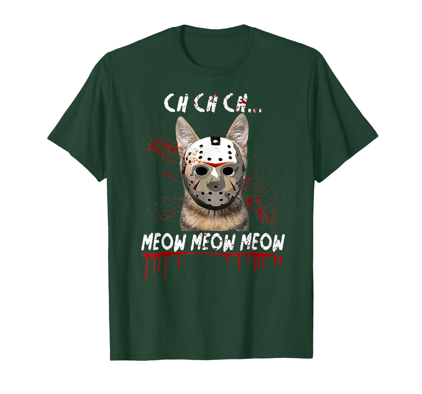 Ch Ch Ch Meow Meow Scary Friday Costume Halloween Cat T-Shirt