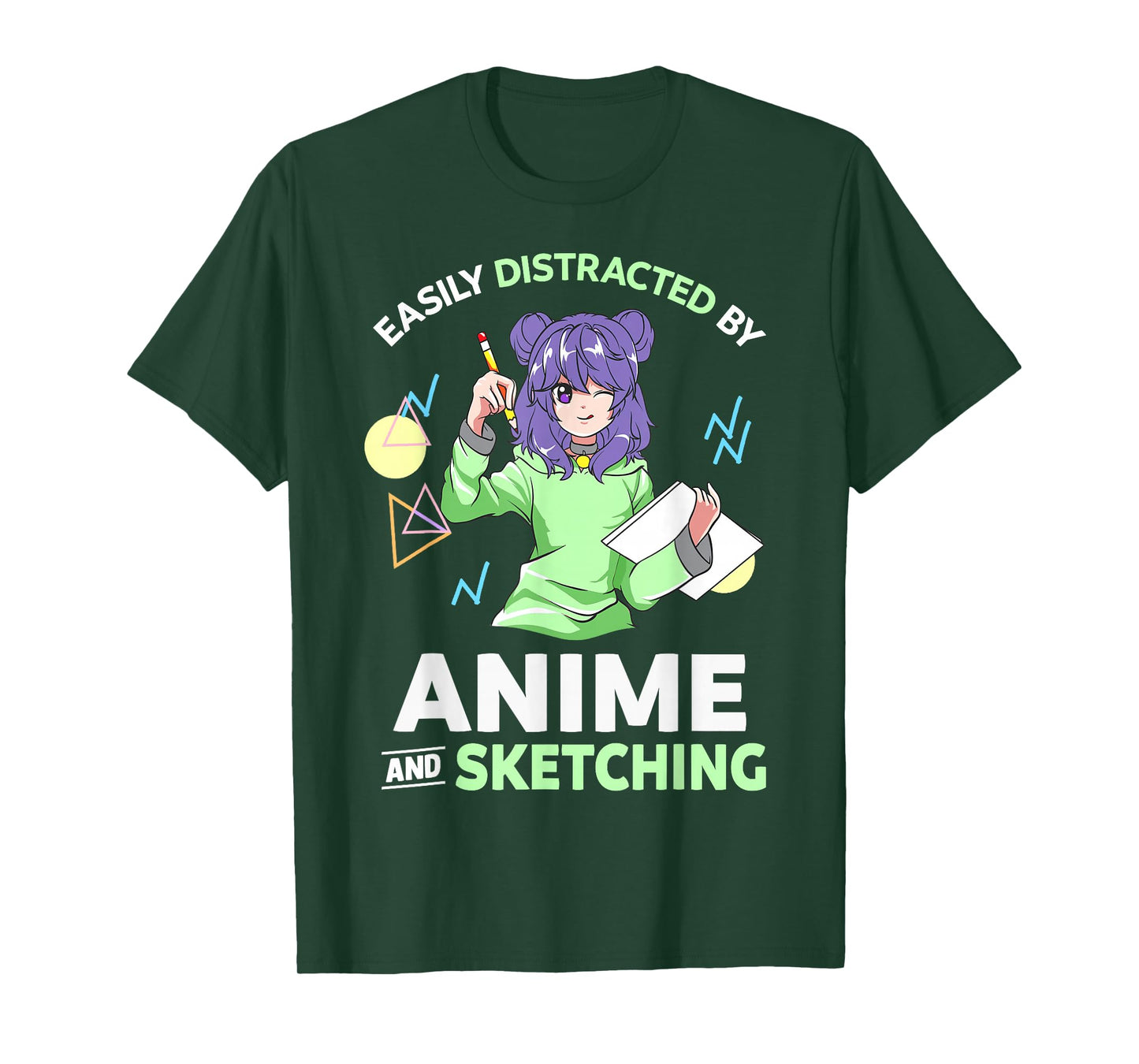 Easily Distracted By Anime and Sketching Anime T-Shirt