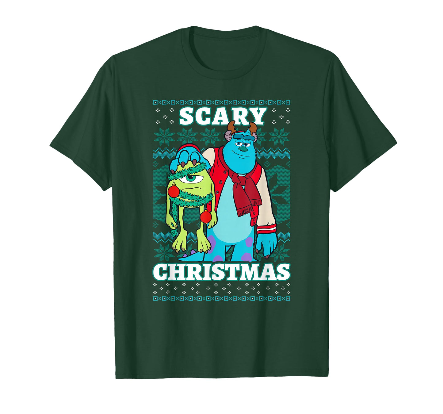 Disney Pixar Monsters Inc. Christmas Scary Ugly Sweater T-Shirt