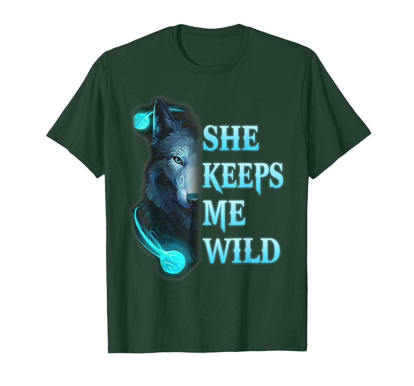 She Keeps me Wild - He keeps me safe Couple Wolves T-Shirt