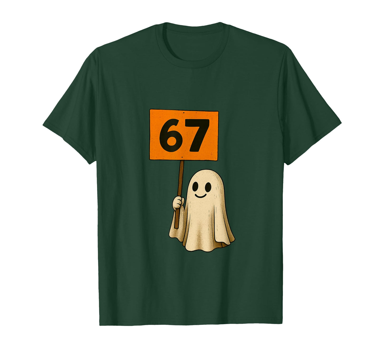 67 Cute Halloween Ghost Vintage Minimalist Design T-Shirt