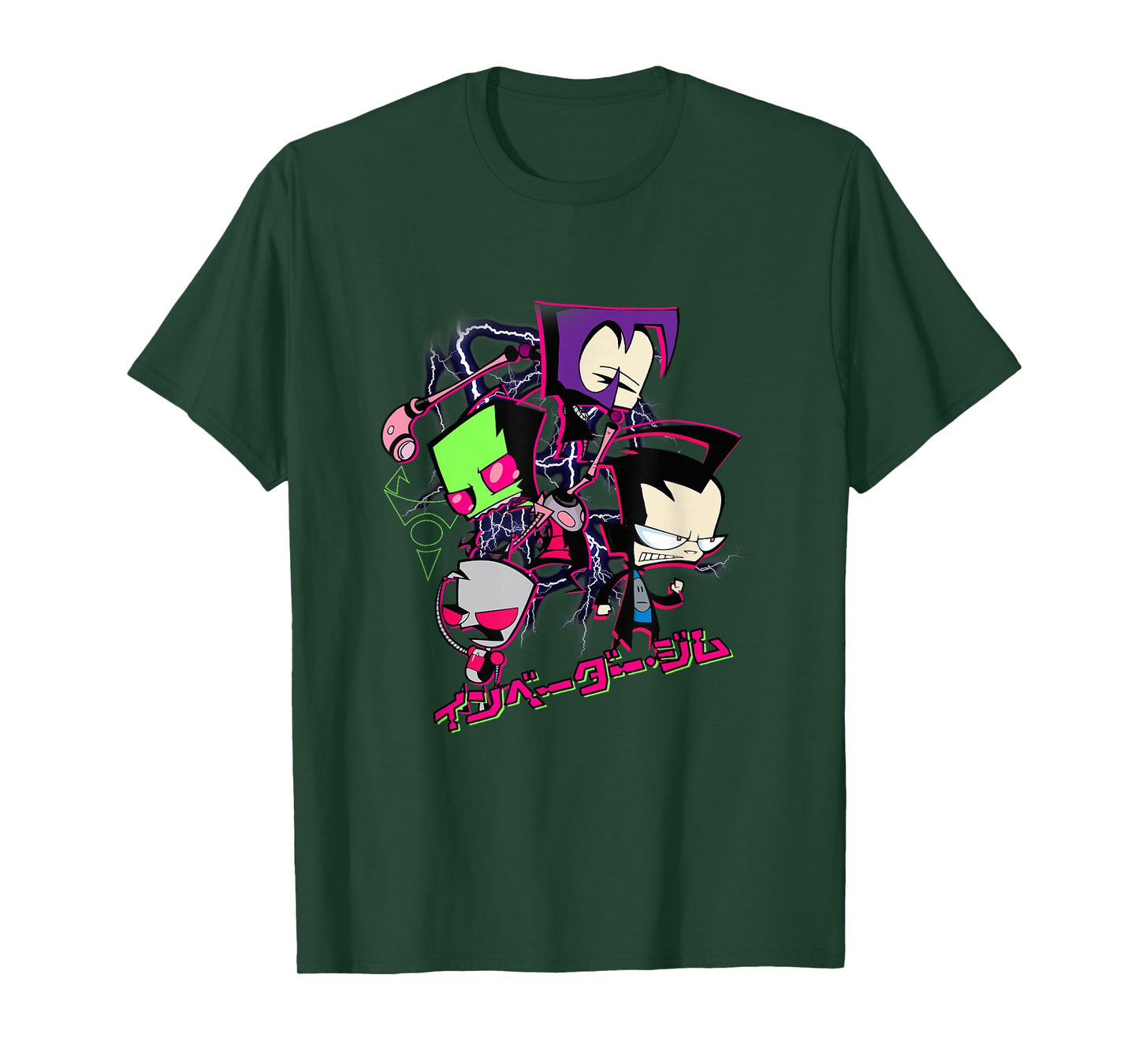 Invader Zim Lightning Storm Anime Characters Collage T-Shirt