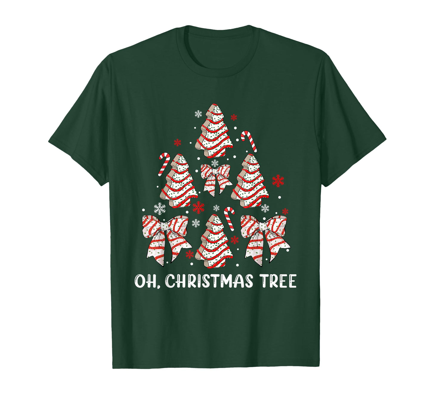 Oh Christmas Tree Cakes Debbie Becky Jen Cake Lovers Xmas T-Shirt