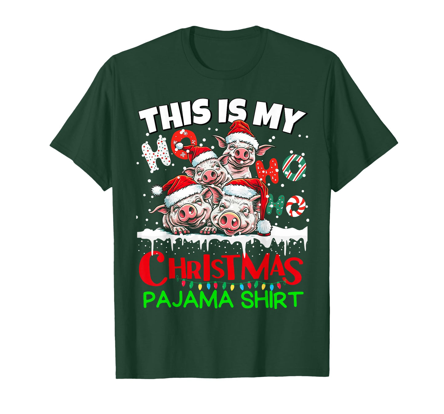 This is my Christmas Pajama shirt Pigs Santa for Kids T-Shirt