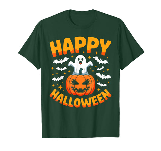 Happy Halloween Cute Ghost Pumpkin Spooky Matching Family T-Shirt