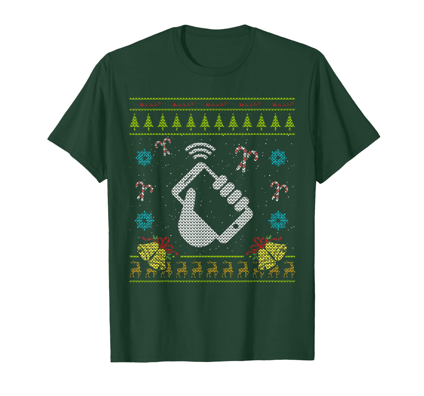 Phone Christmas Ugly Funny Cell Phone Mobile Phone Shirt T-Shirt
