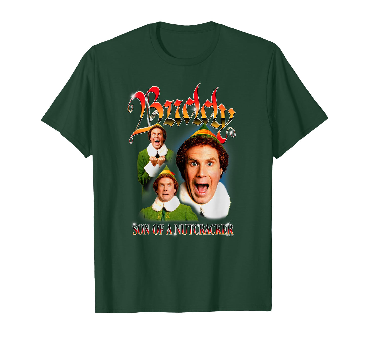 Elf Christmas Buddy Son of A Nutcracker Y2K Style Portrait T-Shirt
