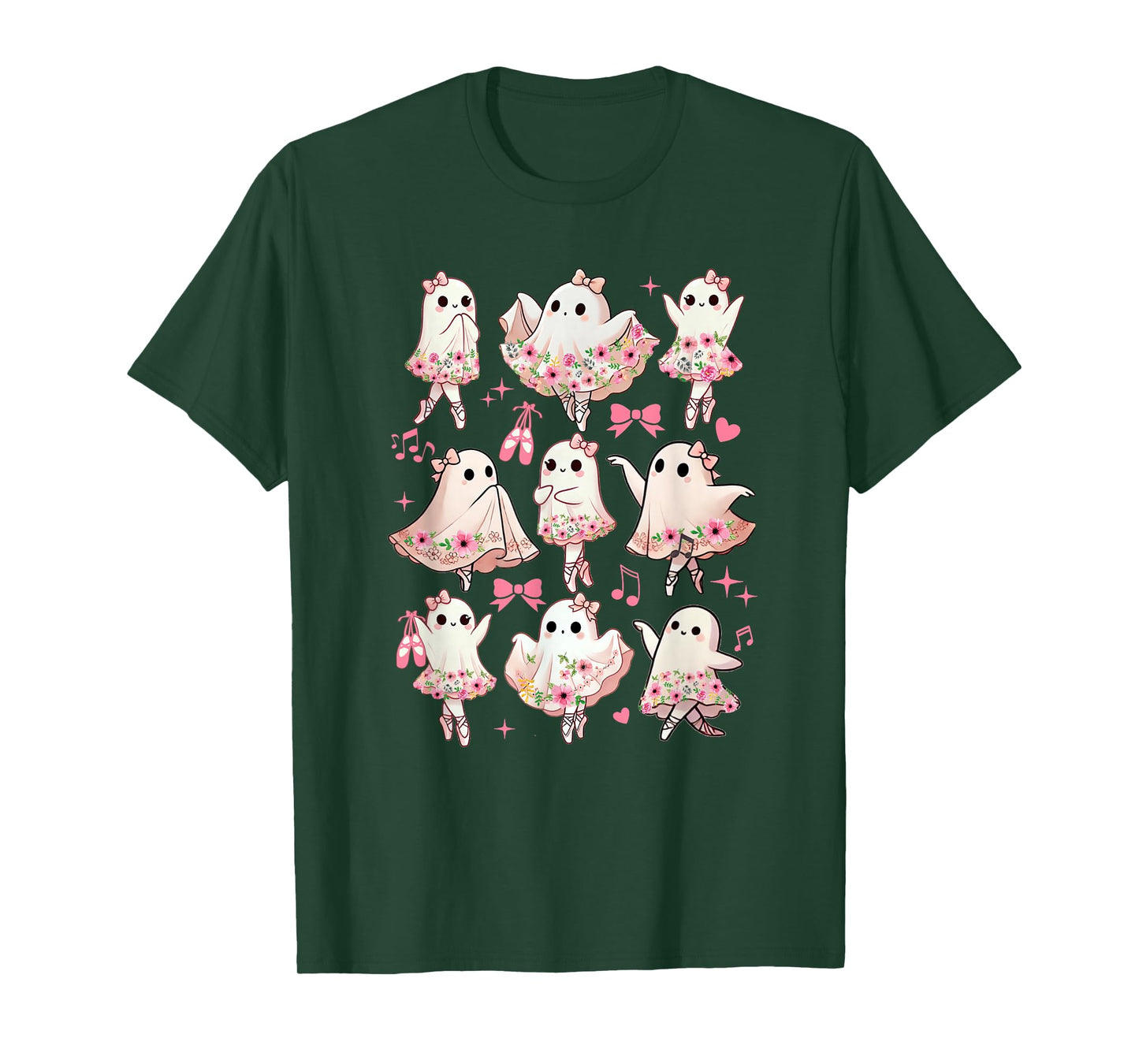 Ballet Ghost Ballet Dancer Spooky Dance Halloween Teacher T-Shirt