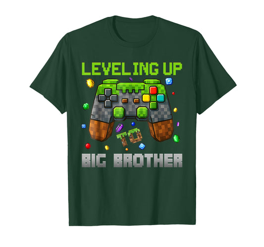 Leveling Up To Big Brother Shirt Funny Gamer Pixel T-Shirt