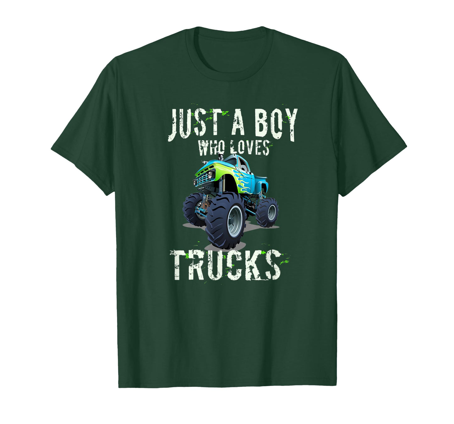 Kids Monster Truck T Shirt Gift Just a Boy Who Loves Trucks