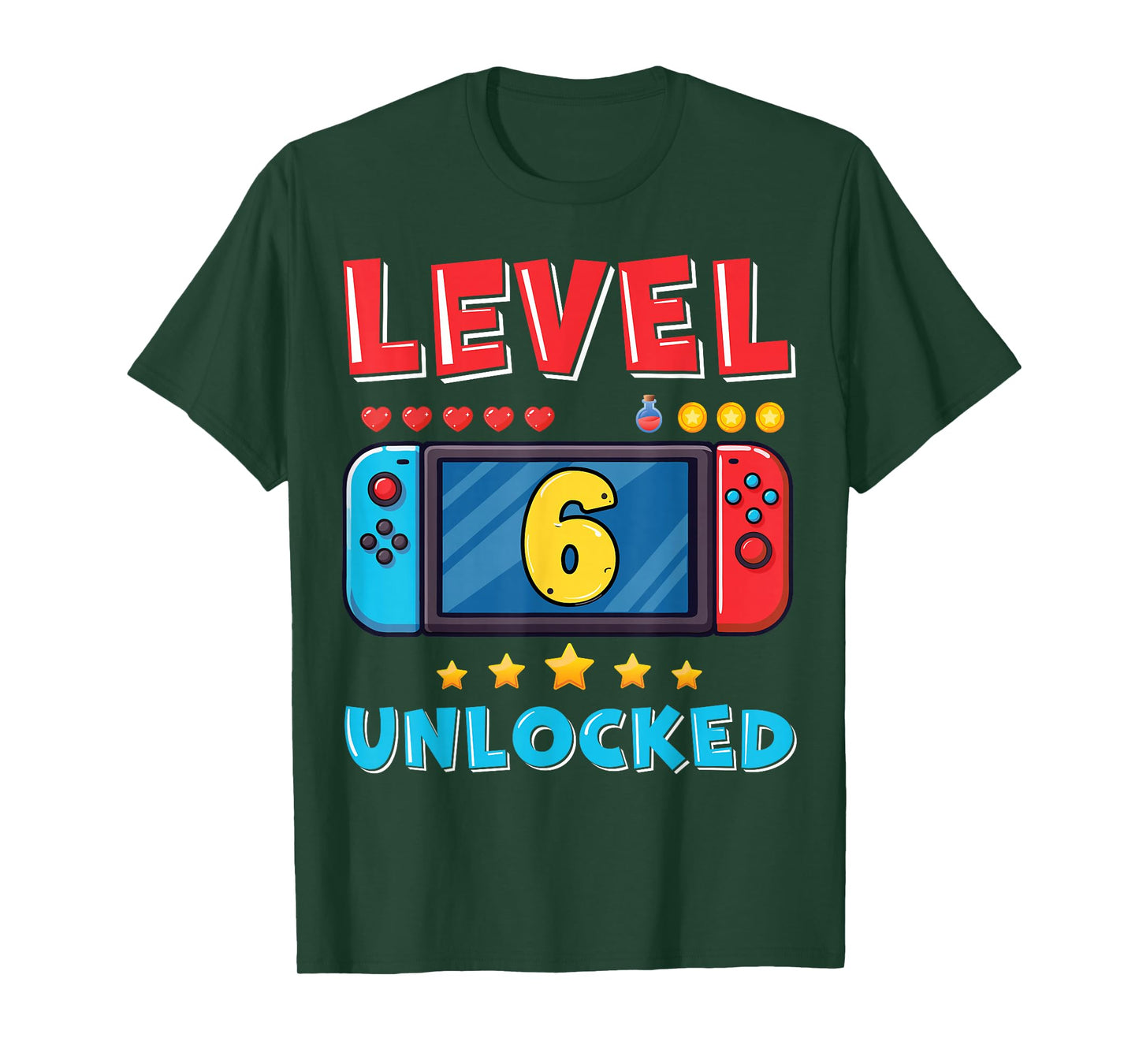 6 Year Old Bday Decorations Son Gamer Boy 6yr 6th Birthday T-Shirt