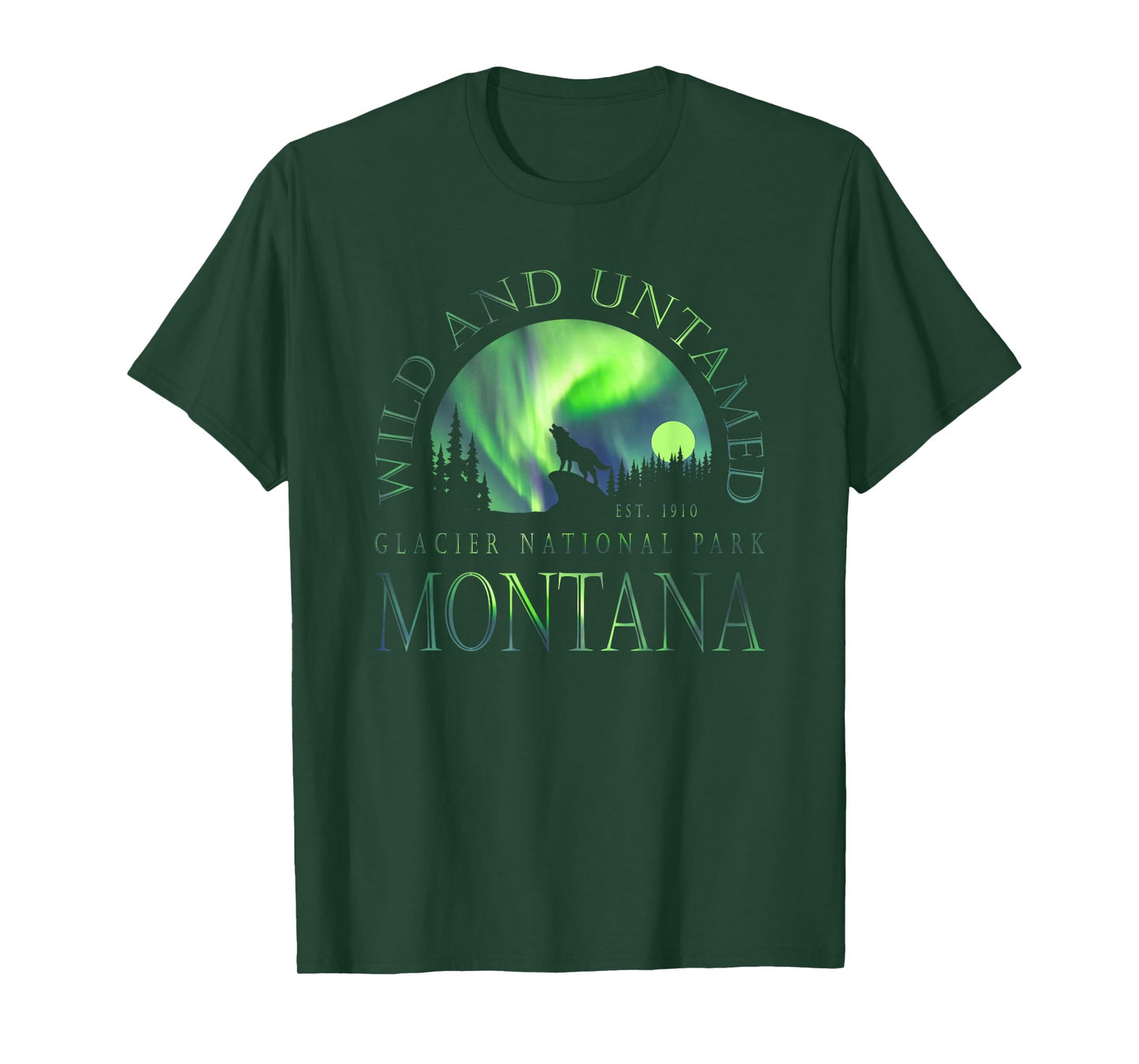 Montana - Glacier National Park - Northern Lights T-Shirt