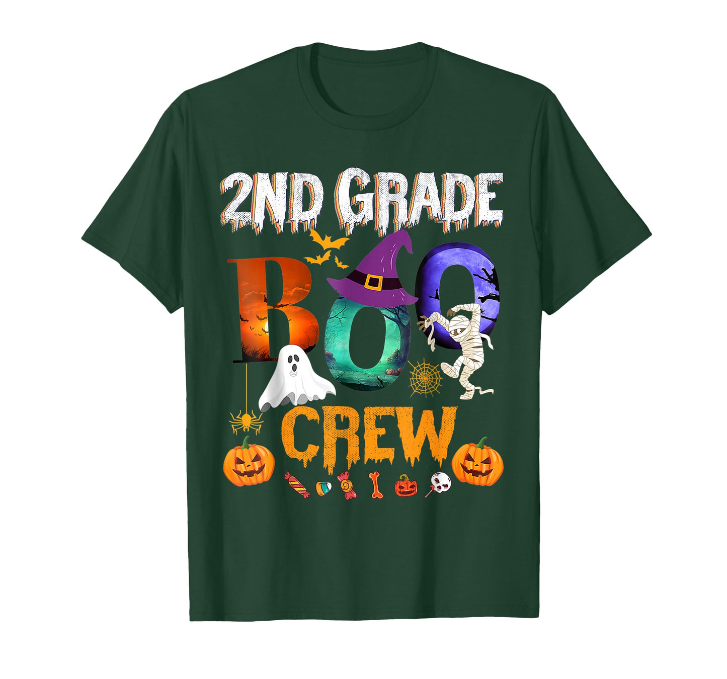 2nd Grade Boo Crew Teacher Student Funny Halloween Costume T-Shirt