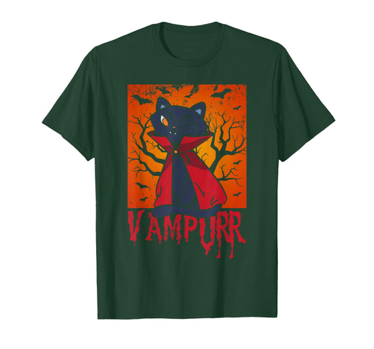Vampurr Vampire Costume Cat Lover Kitten Halloween T-Shirt
