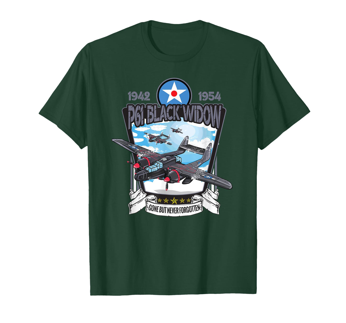 World War 2 P61 Black Widow Fighter Airplane T-Shirt