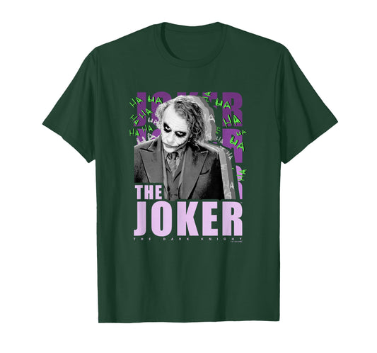 The Dark Knight The Joker Purple Ha Ha Distressed Poster T-Shirt