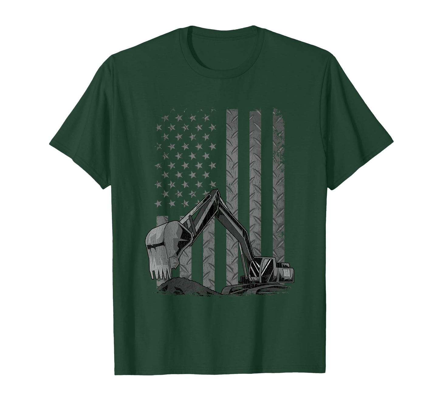 Patriotic Construction Worker Excavator Operator Digger Cool T-Shirt