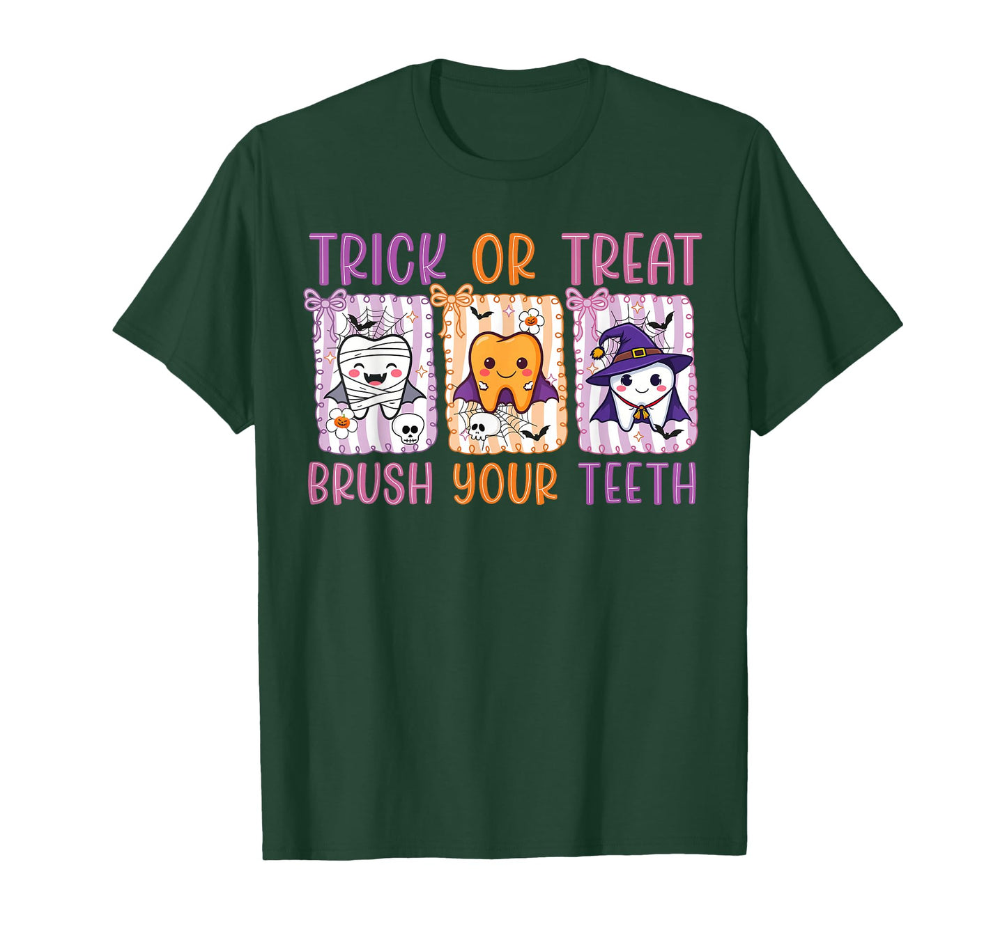 Trick Or Treat Brush Your Teeth Dental Hygienist Halloween T-Shirt