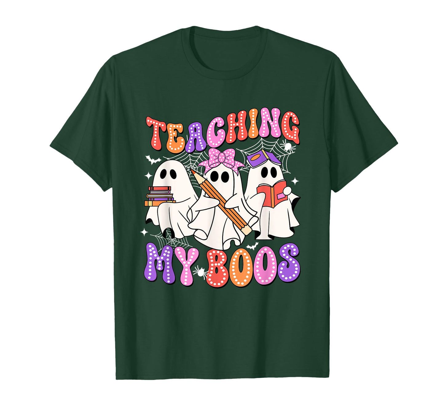 Teaching My Boos Bow Ghost Reading Books Teacher Halloween T-Shirt