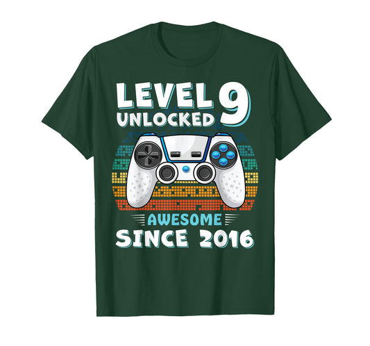 9 Year Old BDay Decorations Son Boy 9yr 2016 9th Birthday T-Shirt