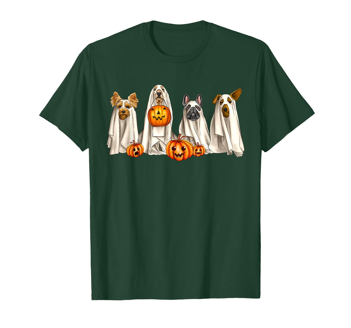 Ghost Dogs Spooky Season Dog Dressed As Ghost Halloween T-Shirt