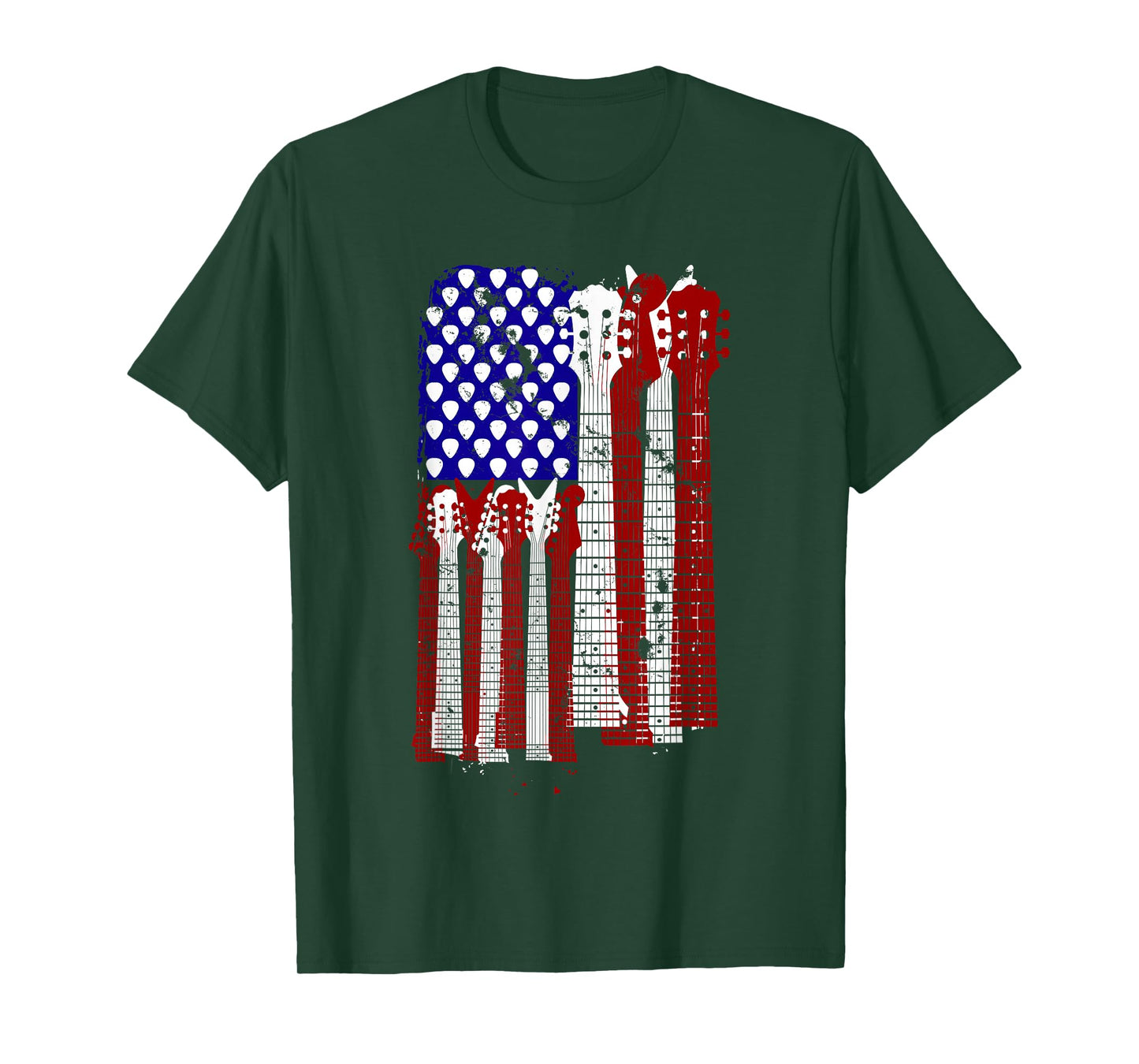 Guitar Plectrum | American Flag Band Gift T-Shirt