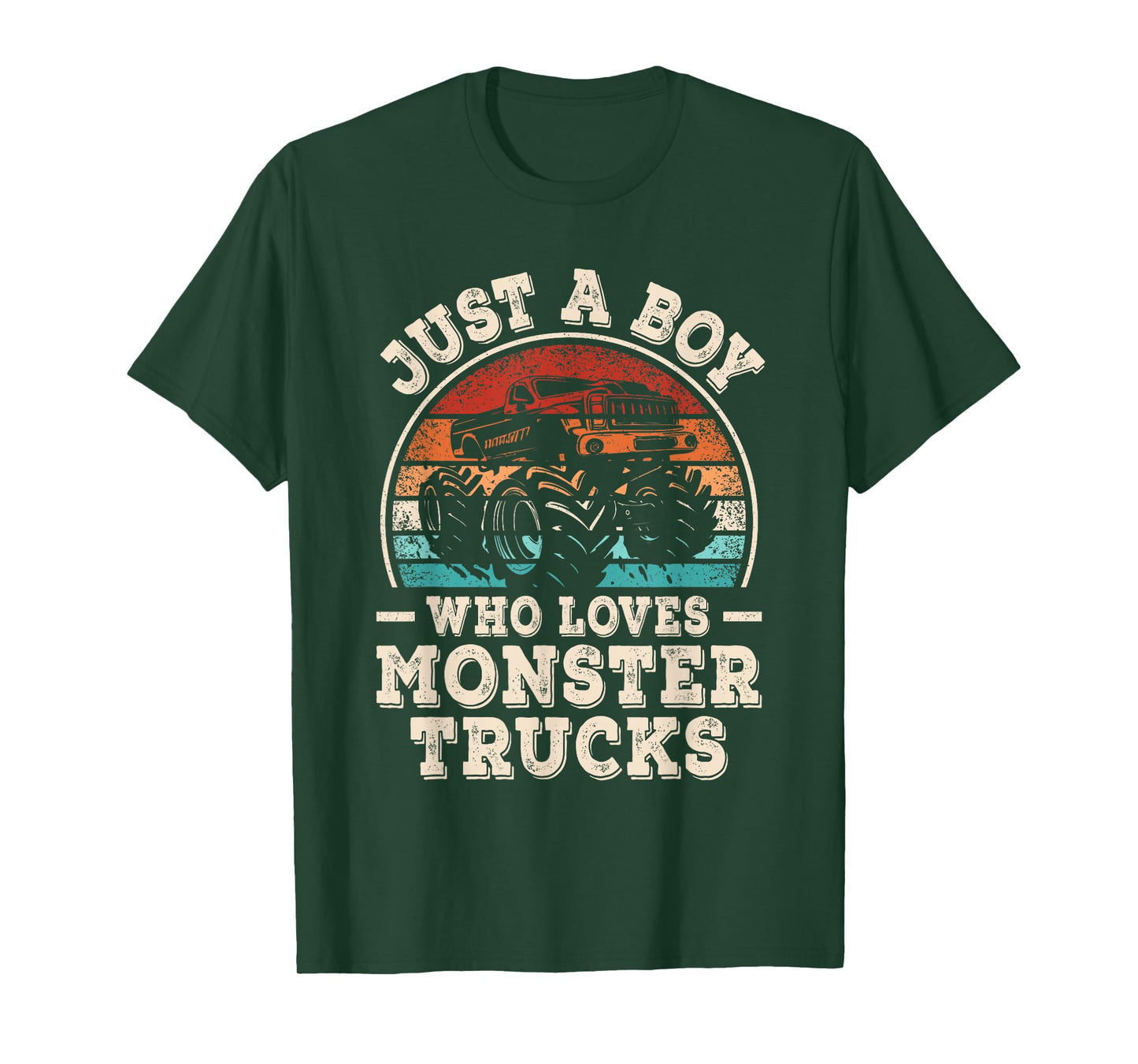 Just A Boy Who Loves Monster Trucks Funny Monster Truck Kids T-Shirt
