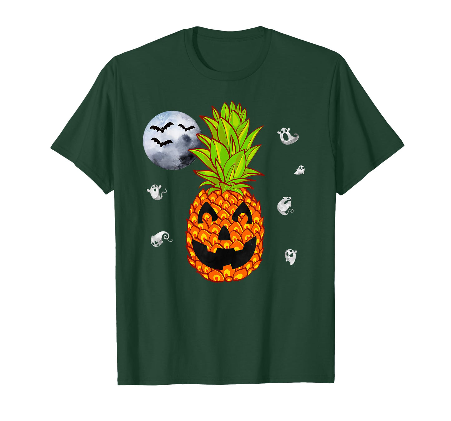 Pineapple Happy Halloween Tropical Pumpkin Hawaiian Shirts T-Shirt