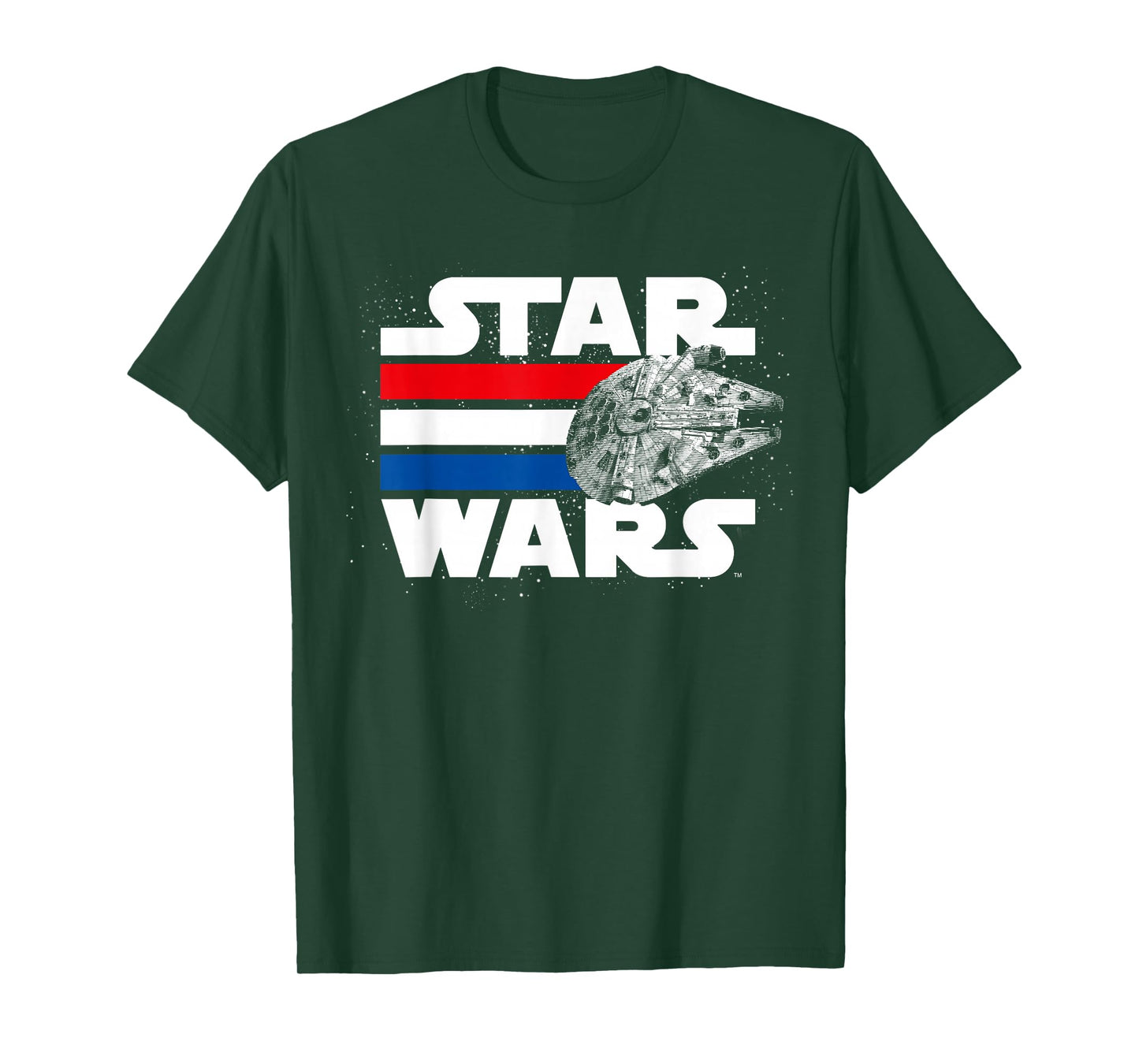 Star Wars Falcon Stripes Red White & Blue July 4th T-Shirt T-Shirt
