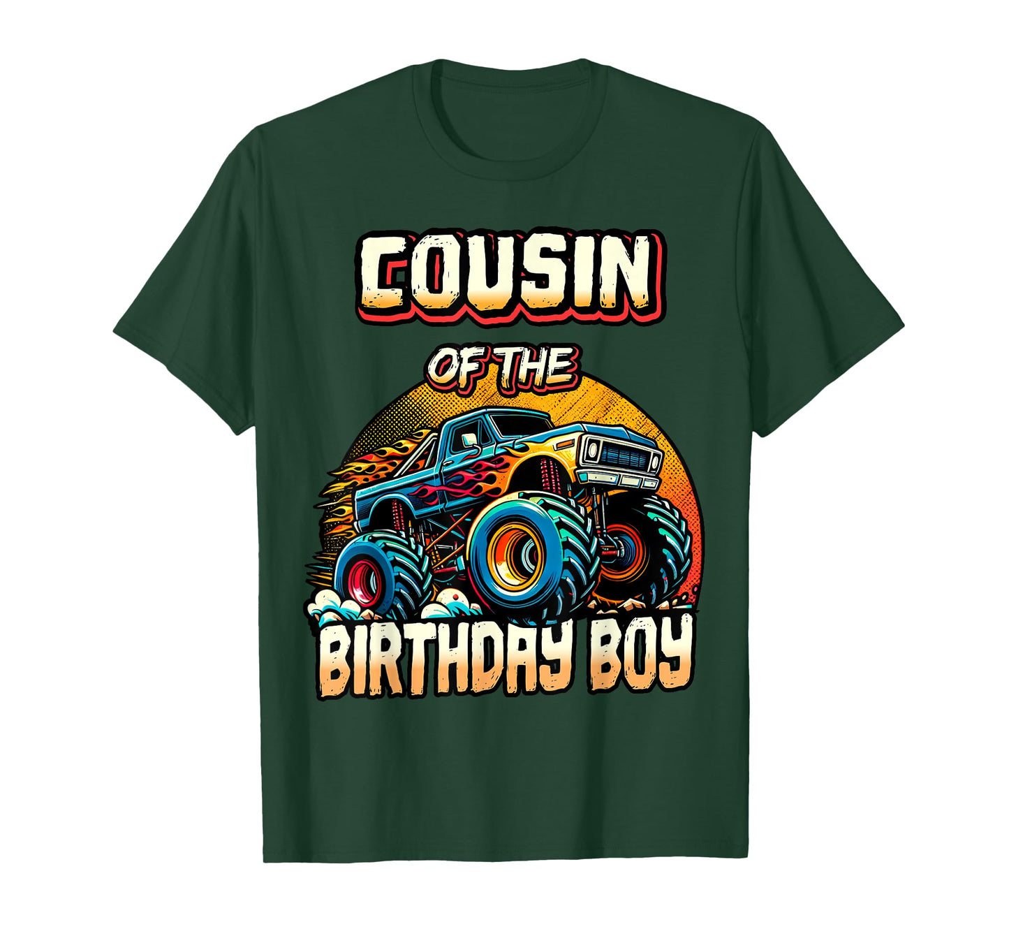 Cousin of the Birthday Boy Monster Truck Birthday Party T-Shirt