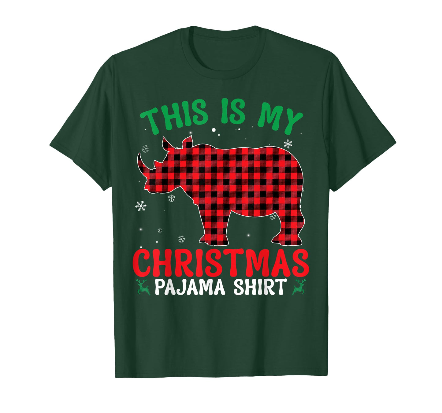 Funny Rhino Christmas PJ Pajama Men Women PJ for Family T-Shirt