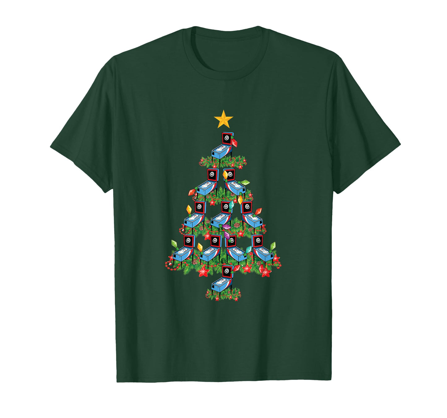 Pinball Machine Retro Arcade Game Gamer Pinball Christmas T-Shirt