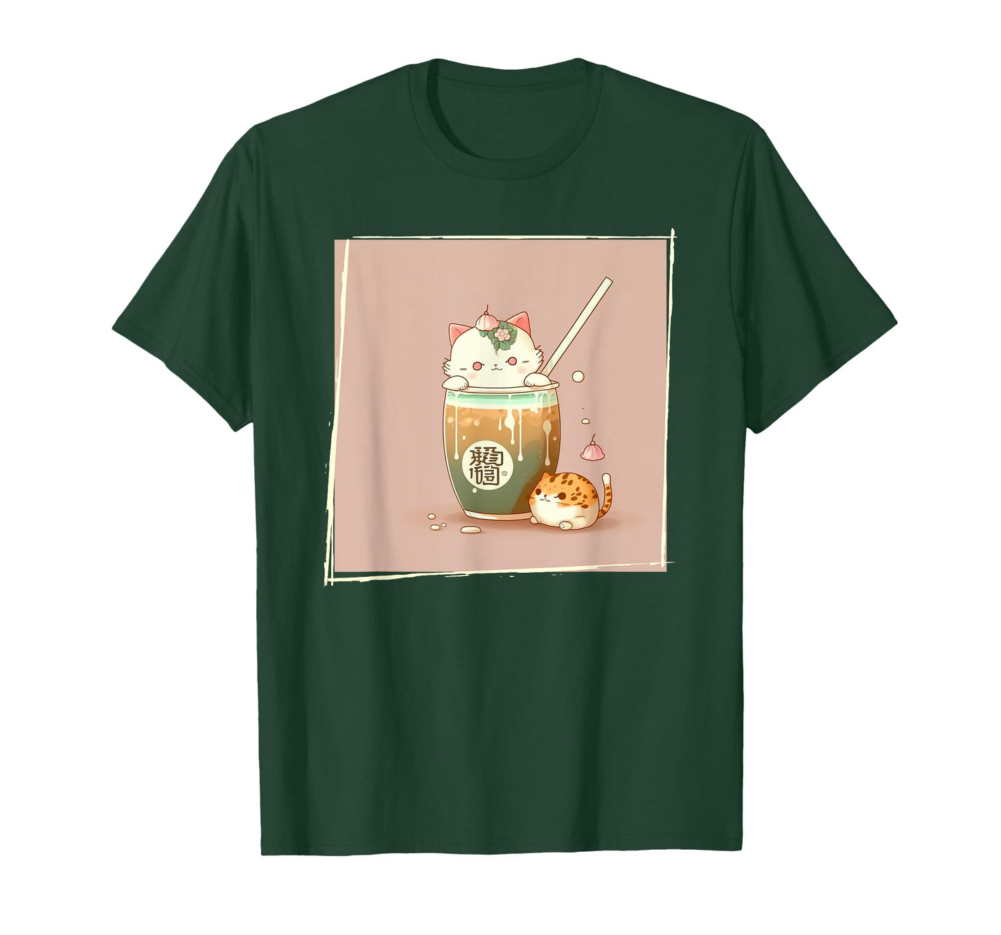 Boba Tea Cat Kawaii Anime Japanese Kawaii Neko Graphic Men Women Kids T-Shirt
