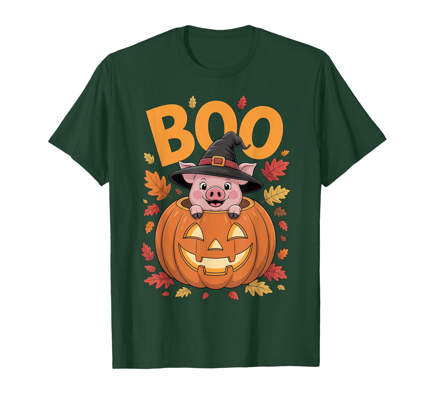Pig Costume on Pumpkin Halloween Pig T-Shirt