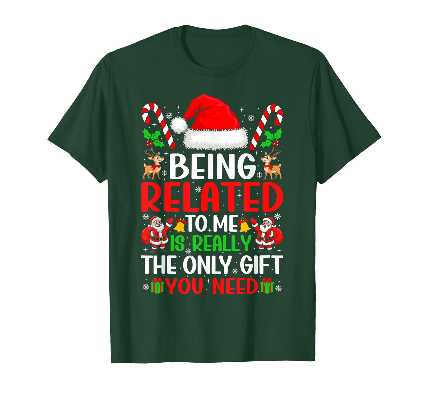 Being Related to Me Christmas Family Xmas Pajamas Men Women T-Shirt
