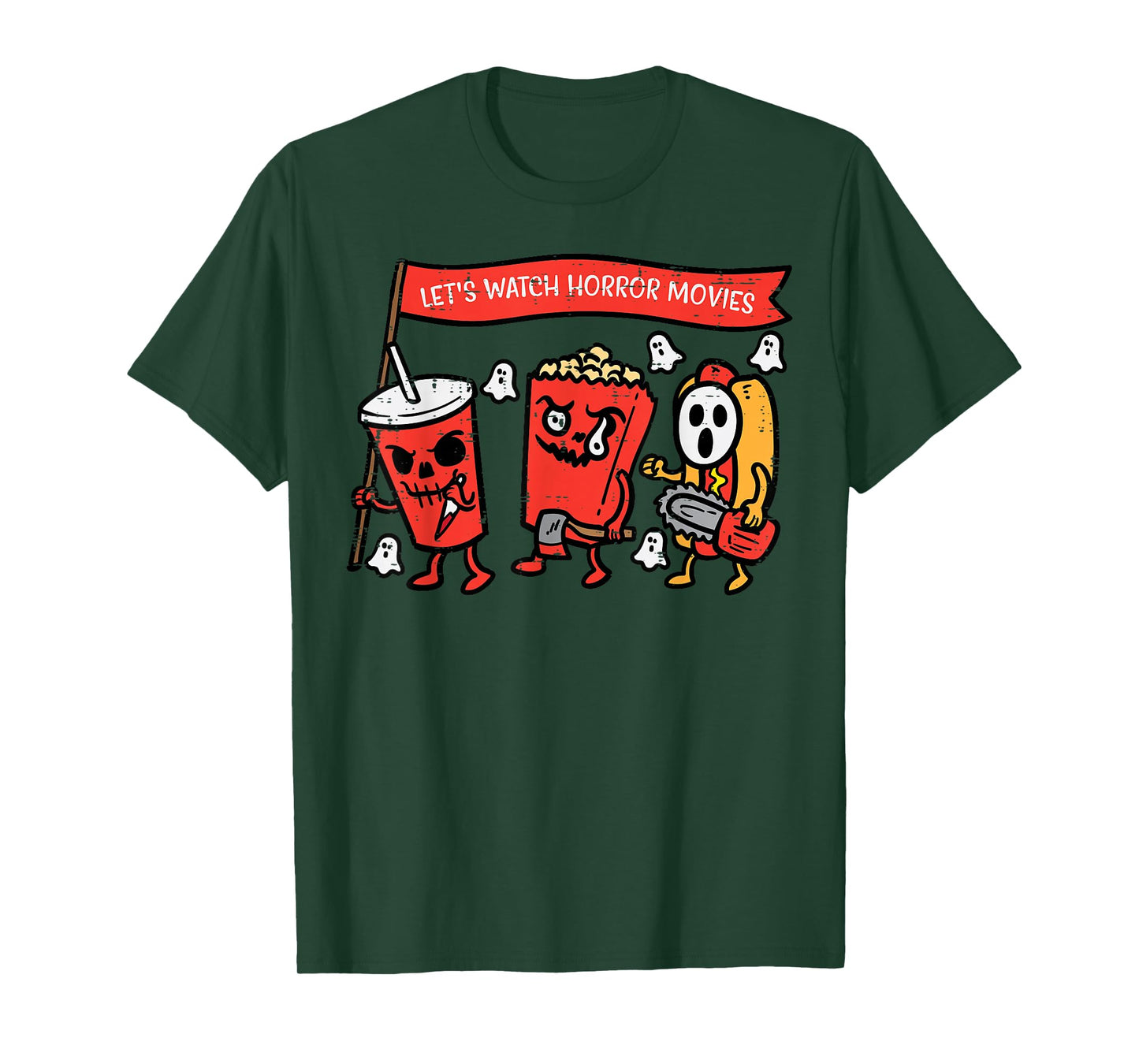 Let's Watch Horror Movies Funny Halloween Men Women Kids T-Shirt