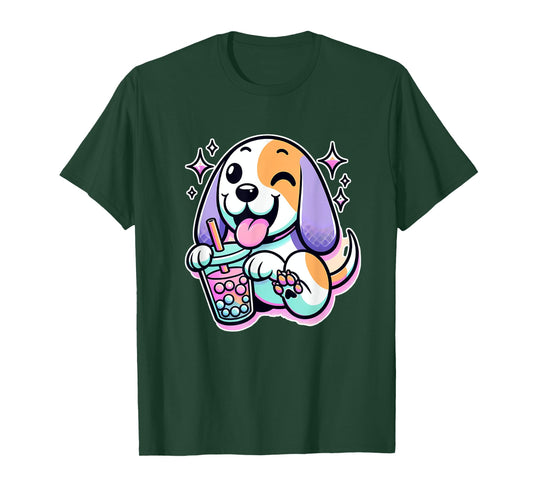Pastel Goth Treeing Walker Coonhound Dog Bubble Tea T-Shirt for Men Women Kids