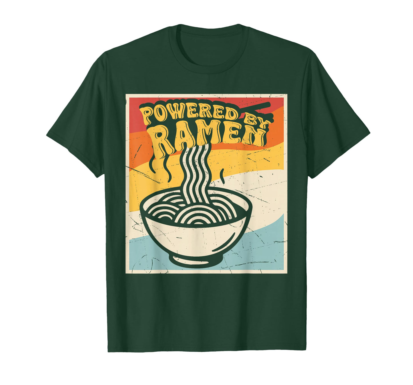 Retro Vintage Powered by Ramen Noodles Lover Anime Gift T-Shirt