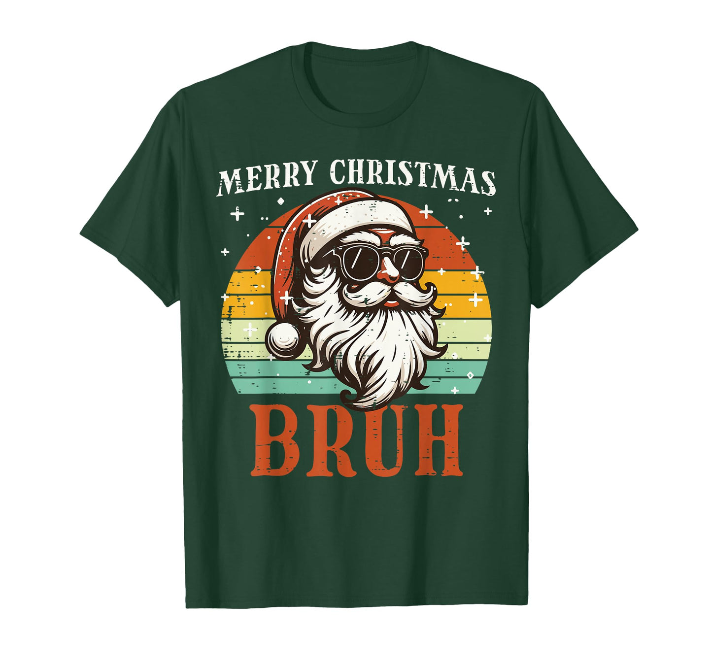 Merry Christmas Bruh Santa Retro Xmas Meme Men Women Kids T-Shirt