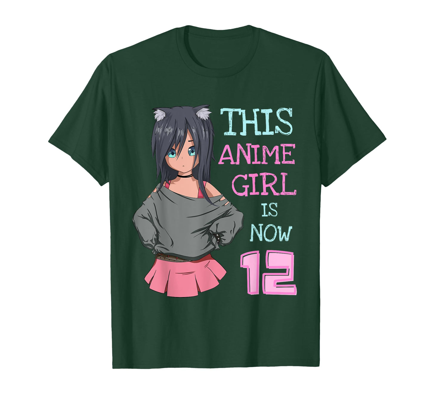 This Anime Girl Is Now 12 Years Old Birthday Girl Kawaii T-Shirt
