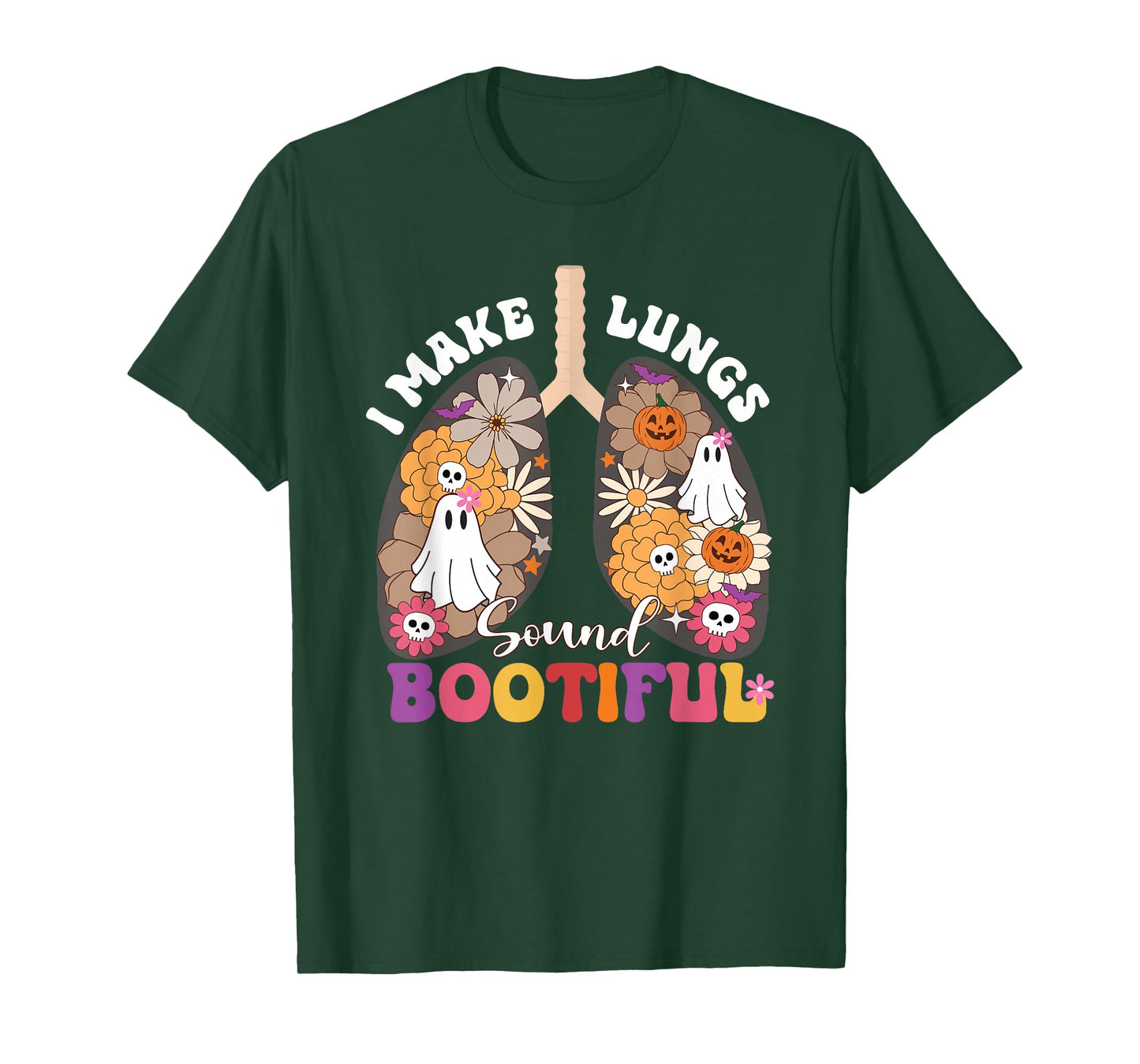 I Make Lungs Sound Bootiful NICU RT Halloween Lungs Ghost T-Shirt