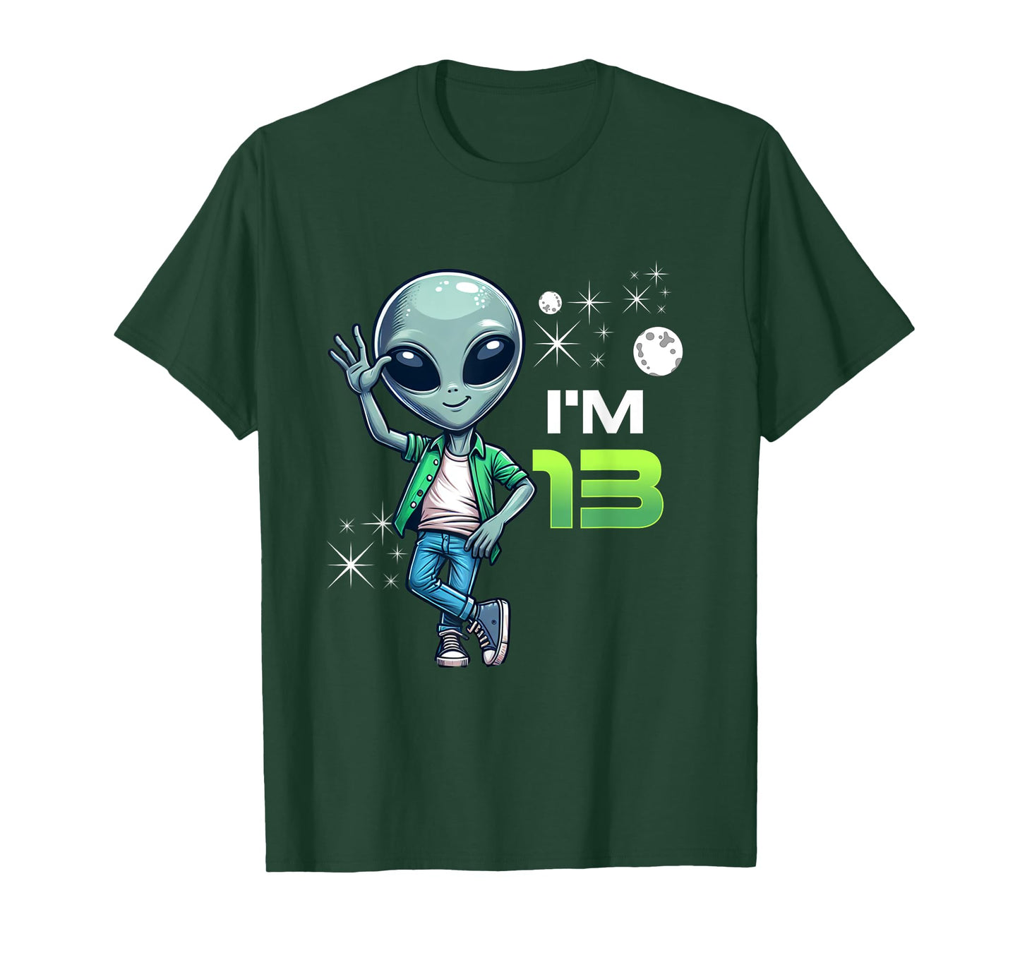 I'm 13 Years Old Alien 13th Birthday Boys Teens T-Shirt