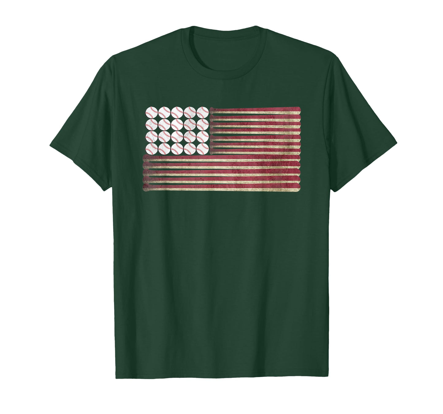 Baseball Design Sports Matching USA Flag America T-Shirt