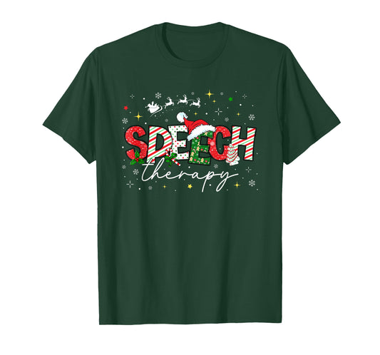 Speech Therapy Christmas Vintage Speech Language Pathologist T-Shirt