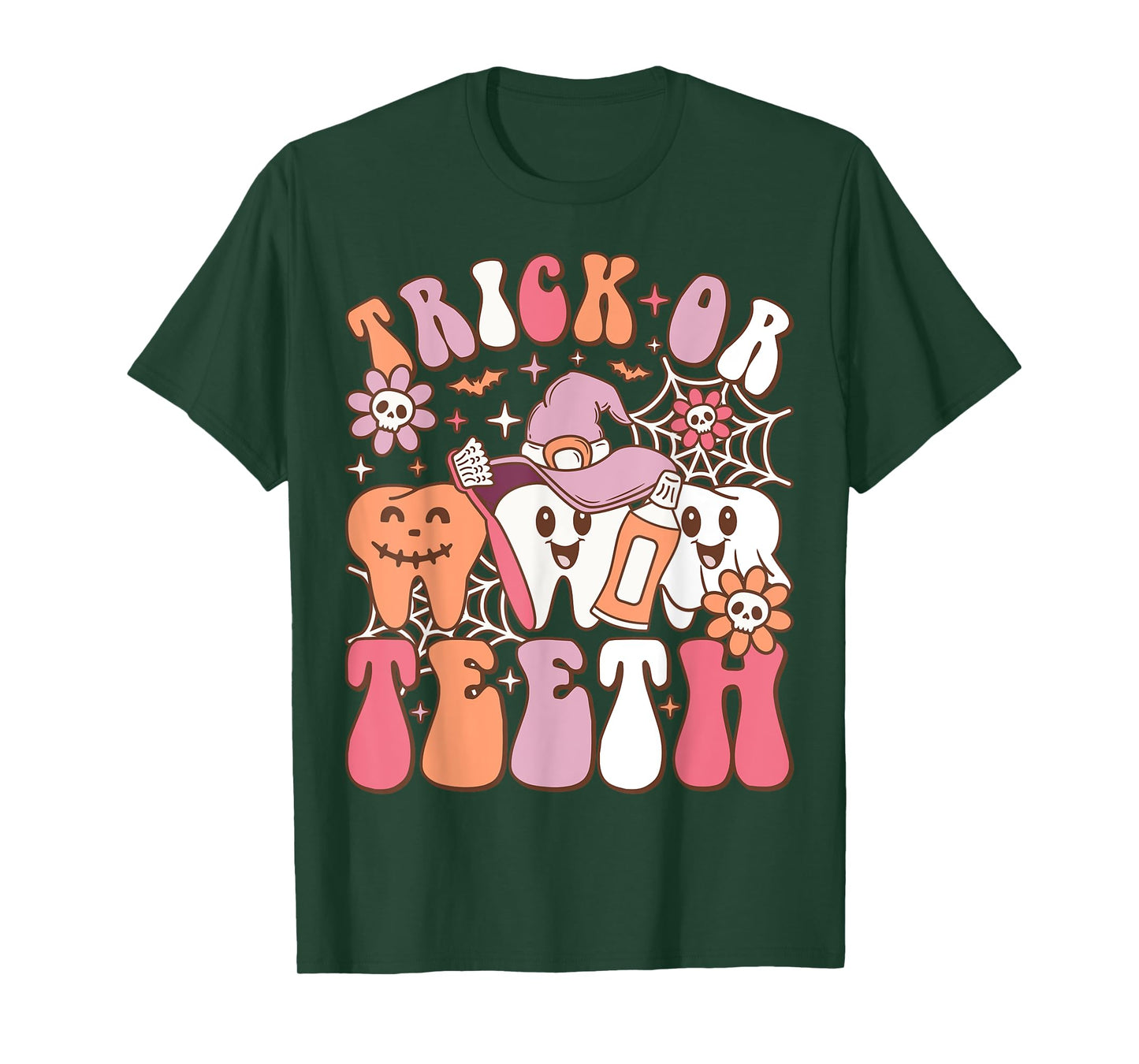 Trick Or Teeth Funny Dental Spooky Halloween Costume Dentist T-Shirt