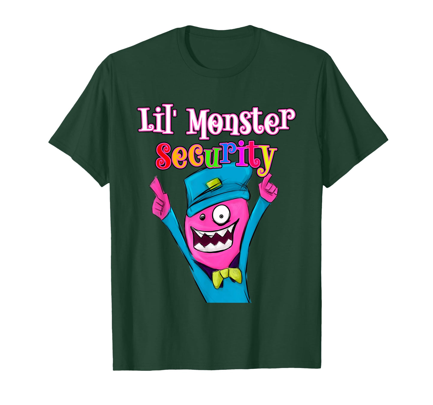 Halloween Dad Mom Daughter Adult , Lil' Monster Security T-Shirt